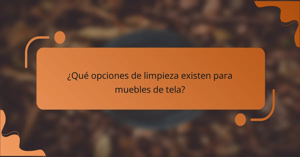 ¿Qué opciones de limpieza existen para muebles de tela?